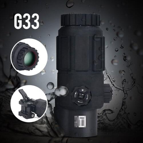 Hunting sight G33 Airsoft 3X Magnifier with Switch to Side Quick Detachable QD Mount for hunting Fast Aiming Precise Shooting