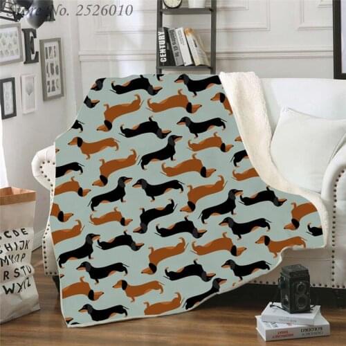 Throw Blanket Dachshund 3D Velvet Plush Blanket Bedspread for Kids Girls Sherpa Blanket Couch Quilt Cover Travel 01