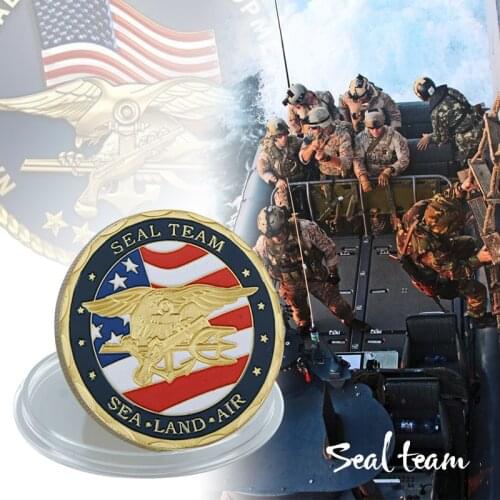 Gold Plated Coin USA Navy Seal Team Commemorative Coins Wholesale Uncirculated Custom Metal Coins