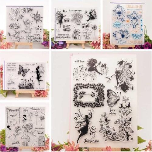 Transparent Clear Stamps Fairy Angel Wishes Christmas for Scrapbooking DIY Silicone Photo Album Decor Embossing Folder Template