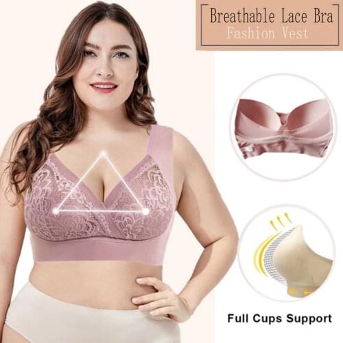 Plus Size Womens Bra Sexy Top Women Bralette Breathable Lace Underwear Push Up Bras Erotic Lingerie Female Brassiere intimates