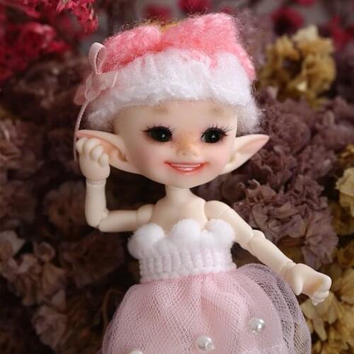 Realpuki Popo FreeShipping Fairyland FL Doll BJD 1/13 Pink Smile Elves Toys for Girl Tiny Resin Jointed Doll