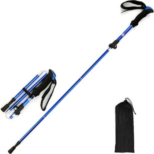 Walking Adjustable Trekking Pole Anti Shock Ultra Light Alpinism Poles Telescopic Ultralight Hiking Travel Non-slip Stick