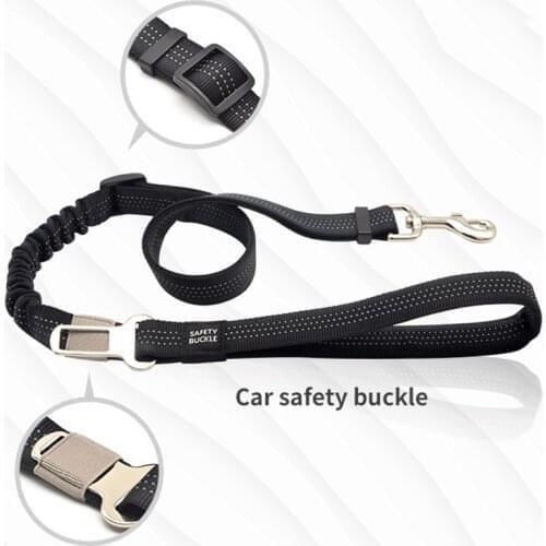Adjustable Dog Car Safety Belt Reflective Elastic Nylon Pet Dog Leashes Car Safety Buckle for Small Medium Large Dogs Supplies