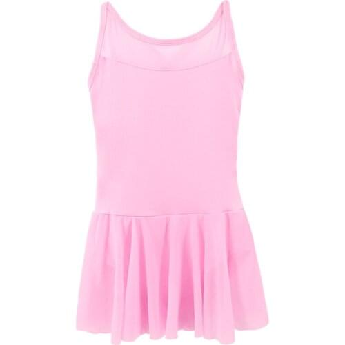 Pink/Ltblue Ballet Dress Ballet Gymnastics Costume Dance Summer Sleeveless Ballet Dress For Kids Sling Ballet Leotards For Girls