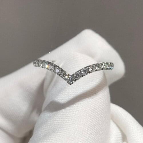 Silver Passed Diamond Test Excellent Cut 0.2 Carat D Color Moissanite Forever Love Arrow Wedding Ring Female Silver 925 Jewelry