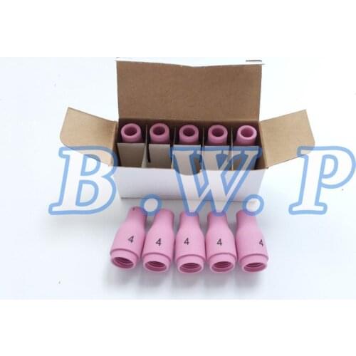 10Pcs 13N08 #4 Alumina Nozzles for Collet Body in CK HW DB PTA WP9 20 25 Series Tig Welder Torch