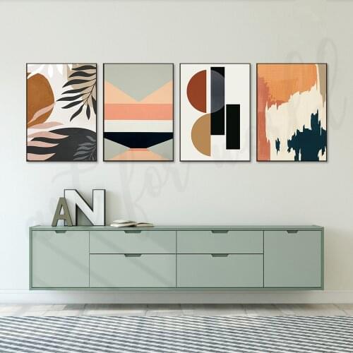 Modern Abstract Geometric Wall Art Canvas Painting Black White Poster Print Pictures Scandinavian Style Living Room Home Decor