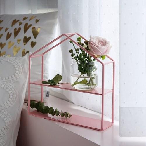 SWEETGO 2 layers storage house shape racks decorating tools for dessert table home decoration perfume Green planting holders