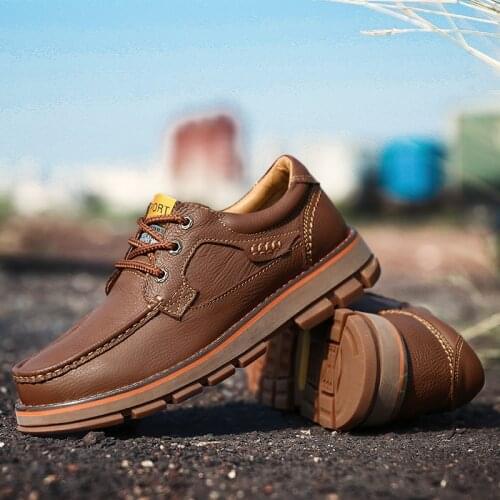 New Genuine Leather Mens Shoes Vintage Tooling High Quality Luxury Brand Men Casual Footwear Handmade Platform Shoes Man Cowboy