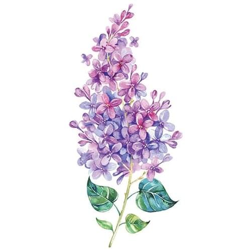 Waterproof Temporary Tattoo Sticker Pink Purple Flower Green Leaf Design Fake Tattoos Flash Tatoos Hand Neck Body Art for Women