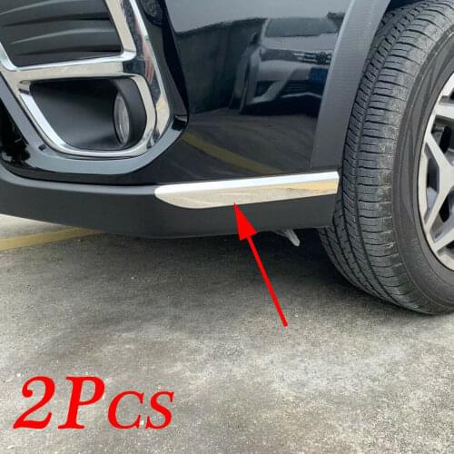 2Pcs Front Head Bumper Protect Cover Trim Molding Fit For Subaru Forester SK 2019 2020 Chrome Accessories