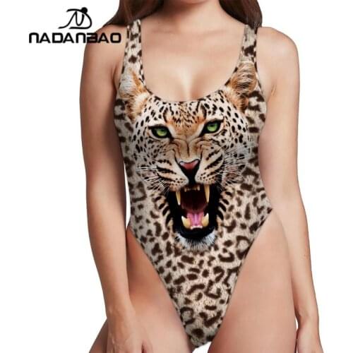 NADANBAO 2021 Fashion Leopard Swimsuit Women Bikinis Brazilian Swimwear Push Up Swim Suits Bathing Bikini High Waist Beachwear
