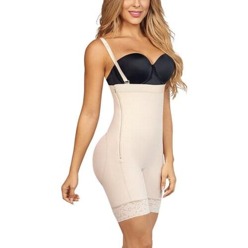 Women Bodysuit Postpartum Tummy Control Side Zipper Shapewear Slimming Lace Full Body Shaper Fajas Reductoras Y Modeladoras