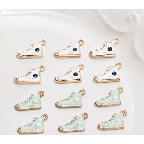 10pcs Fun cute mini canvas shoes Statement Earring for Women alloy drip pendant diy jewelry earrings necklace keychain accessori