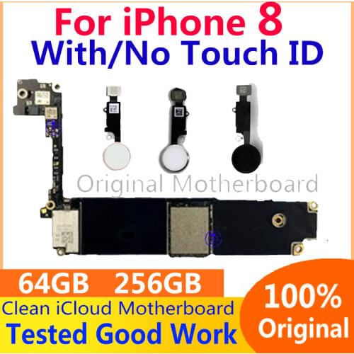 100%Original Good Works Plate For iPhone 8 motherboard With Touch ID/ Without Touch ID logic board For iPhone8 With Chips tester
