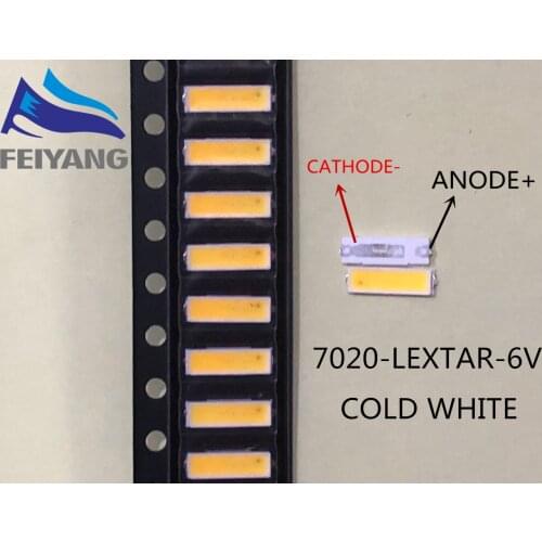 100pcs Lextar LED Backlight 0.5W 7020 3V Cool white 40LM LCD Backlight for TV TV Application