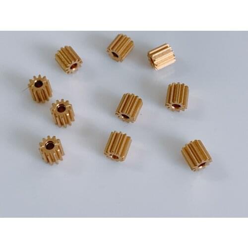 10X 0.3M 11T copper gear 1.5mm hole diameter DIY gear Thickness 2mm or 4mm