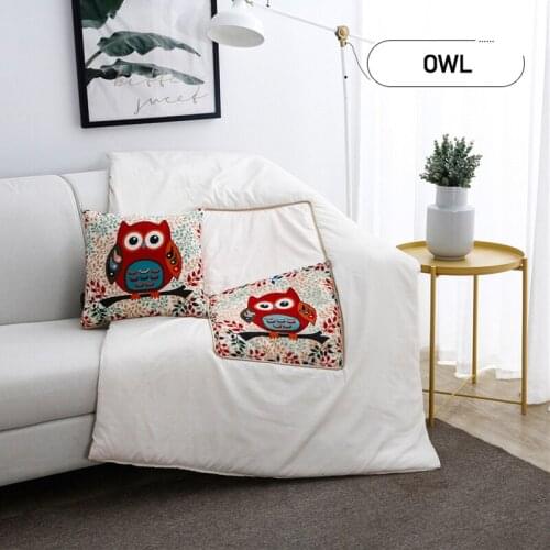 2In1 Cartoon Foldable Cushion Blanket Patchwork Quilt Blanket Car Seat Cushion Office Nap Pillow For Chairs Back Student Baby