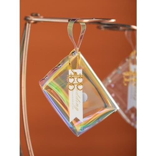 30Pcs Creative Rainbow Plastic Gift Bag Transparent Wallet Mini Candy Box Wedding Favor Baby Shower Packaging Chocolate Party