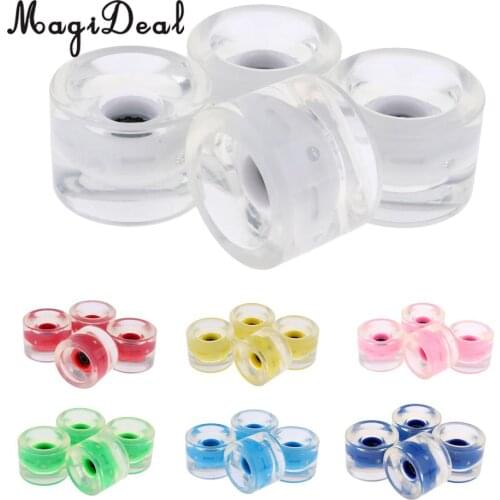 4 Pieces Longboard Skateboard Scooter Wheels 70mm Light Up Outdoors Skateboard Accessories Repair or Rebuilding Kit