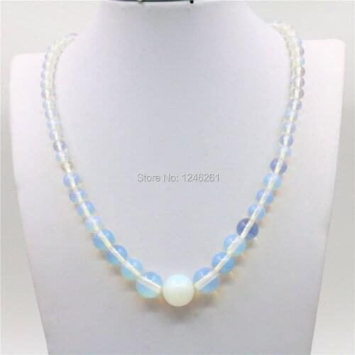 6-14mm Accessories Opal Moonstone Tower Necklace Chain Women Girls Christmas Gifts DIY Stone Jewelry making Design 18inch Gems