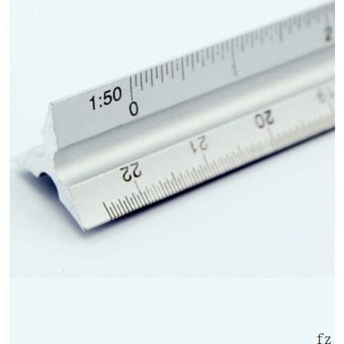 50 Pcs 30cm Aluminium Triangle Scale Rulers Architect Engineer Technical Ruler 12" Measuring & Gauging Tools