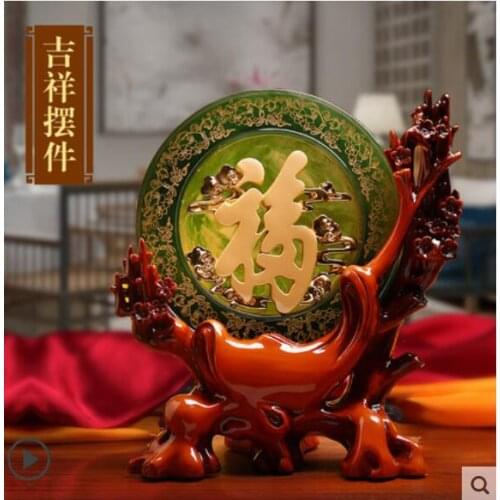 Blessing word places small adornment wine ark TV ark sitting room handicraft porch decoration housewarming gift statue sculpture