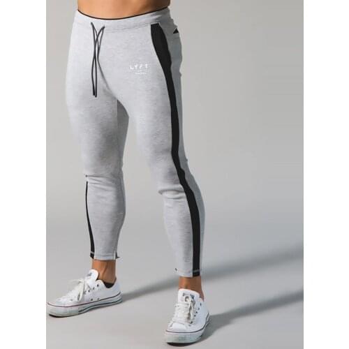 New-style muscle brothers, fitness pants, European and American slim stretch stretch stretch mens casual pants