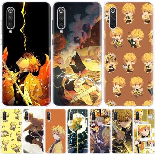 Anime Demon Slayer Agatsuma Zenitsu Phone Case for Xiaomi Note 10 Mi 11 9 8 CC9 5X 6X A1 A2 A3 9T 10T Lite Pro Poco F1 X3 NFC F3