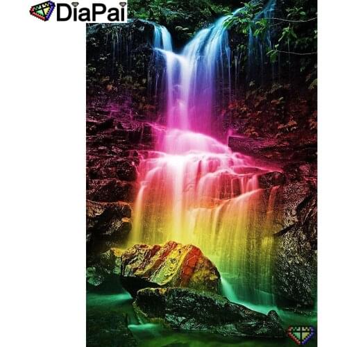 DIAPAI 5D DIY Diamond Painting 100% Full Square/Round Drill "Colored waterfall" Diamond Embroidery Cross Stitch 3D Decor A23059