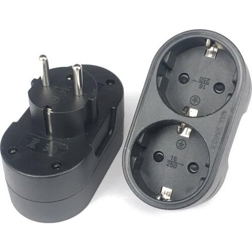 European Conversion Plug 1 to 2 /1 to 3 /1 to 4 Way Socket Adapter EU Standard Power Adapter Socket 16A Travel Plugs AC 110~250V