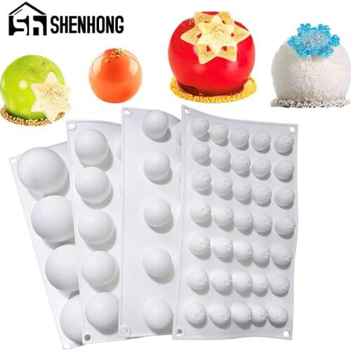 SHENHONG 5 Types Dessert Mousse Molds Spherical-Shaped 3d Silicone Cake Mold Baking Tools Cakes Decorating Supplies Muffin Pan