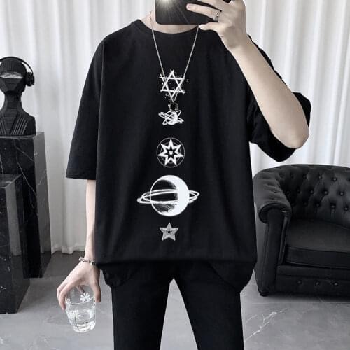 T-shirt Men Oversize Cotton Short Sleeve Tshirt Loose Tee Tops Plus Size O-Neck T Shirt Hip Hop Streetwear Pullover Mens Top A6