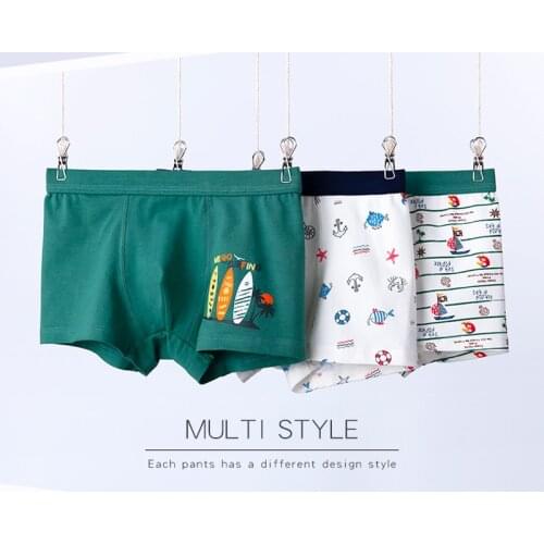 Cotton Striped Briefs for Kids Cute Panties Big Boys Underwear Breathable Underpants for 3-16T Toddler Cartoon Panty Boxers 3PCS