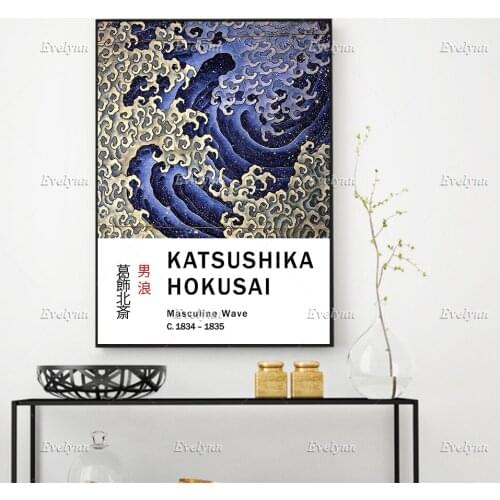 Katsushika Hokusai Masculine Wave Poster, Japanese Wall Art, Hokusai Art Print, Home Decor Canvas Unique Gift Floating Frame