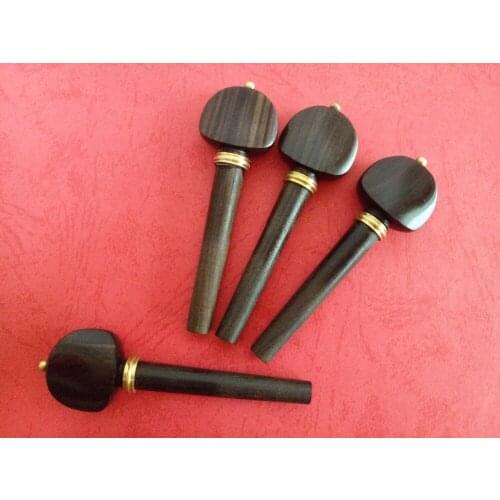 100pcs high quality 4/4 Violin Pegs ebony Violin Tuning Pegs inlaid copper violin parts
