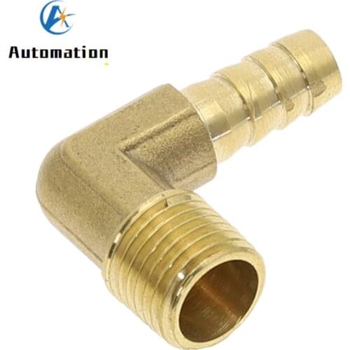 Hose Barb OD 6-19mm 90 Degree Male Thread 1/8" 1/4" 3/8" 1/2" Elbow Brass Barbed Fitting Coupler Connector Adapter Copper