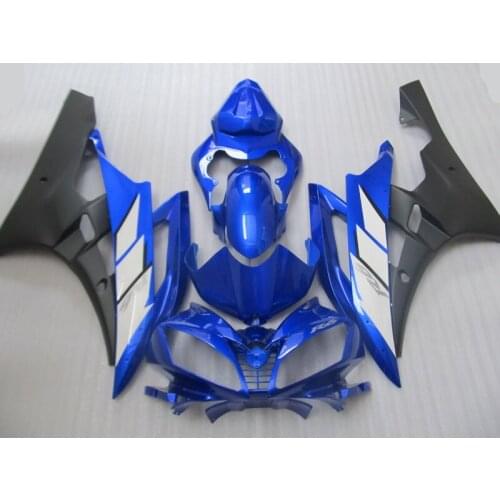 Injection mold Fairing kit for YAMAHA YZFR6 06 07 YZF R6 YZF600 2006 2007 ABS Plastic Blue black Fairings set+Gifts YH07