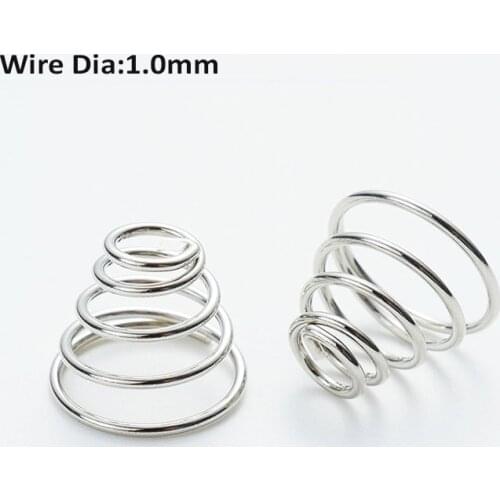 Conical Compression Springs Tower Spring 304 Stainless Steel Taper Pressure Spring Wire Diameter 1mm
