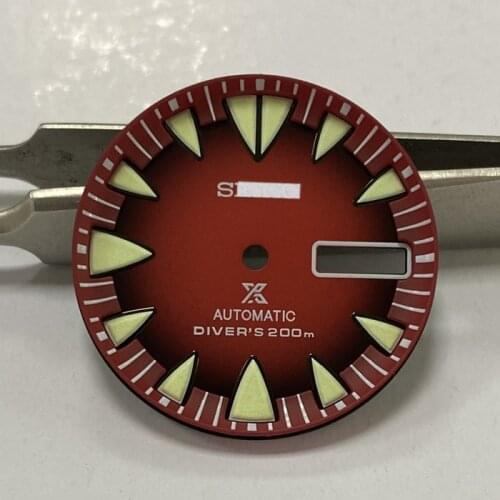 Monster gradient red dial is suitable for Seiko NH36A movement diving watch modified Japan C3 super luminous