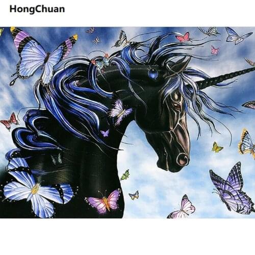 Christmas Butterfly Horse 5D DIY Square/Round Diamond Painting Gift Cross Stitch Mosaic Diamond Embroidery Home Decoration