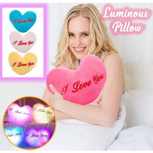 Plush Toys Colorful Heart Luminous Glowing Pillow Soft Plush Children Cute Toy Birthday Gift Valentine Gifts мягкие игрушки 5