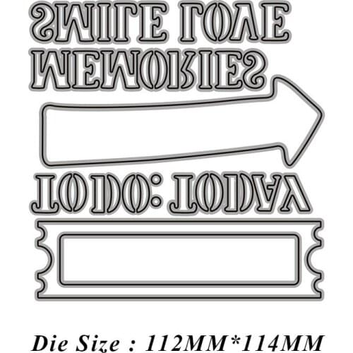 LOVE TO DO Arrow English Metal Cutting Dies Scrapbook Paper Craft Knife Mould Stencils 2021 New Making Die Cuts