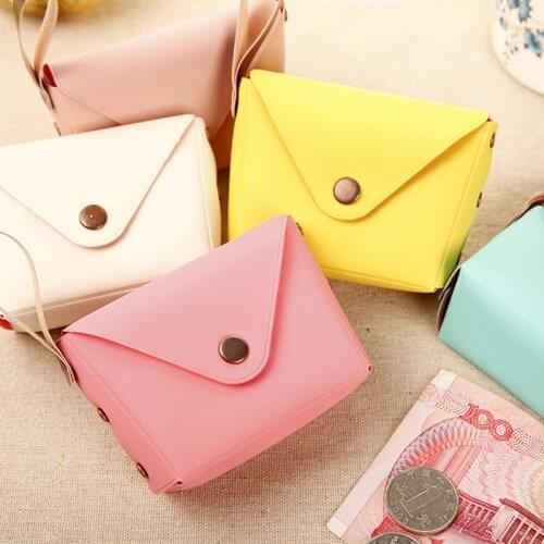 Fashion Hasp Coin Purse PU Leather Case For Women Girls Cheap Coin Pocket Candy Color Small Card Holder Money Bag Wallets