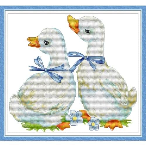 A pair of Kodak duck counting cross stitch kit 14ct 11ct canvas printing embroidery set DIY needlework home decoration painting