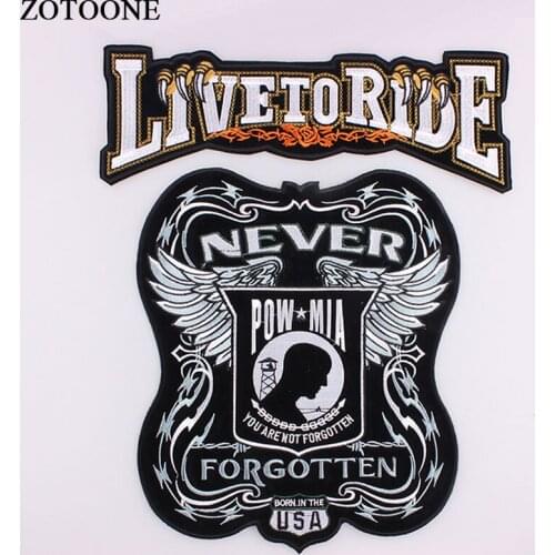 ZOTOONE Motorcycle Large Back Patch Iron on Jacket Biker Punk Patch Embroidered Eagle Wing Rock for Clothes Badge Appliques DIY
