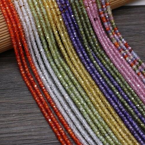 Newest Natural Gem Stone Zircon Beads 2x3mm Small Scetion Loose Beads for DIY Bracelet Necklace Making Jewelry Findings 36cm