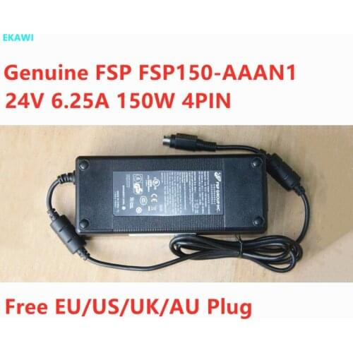Genuine FSP FSP150-AAAN1 24V 6.25A 150W AC Adapter Power Supply For CWT CAT120241 For WELLTRONICS WTS-2405S WTS-2405W Charger