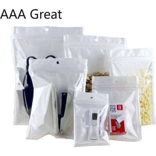 Bag Cookies Gifts Bags Plastic Front Clear Flat Party Candy Food Packaging Pouch Storage Zip Lock Hang Hole 50Pcs/Lot
